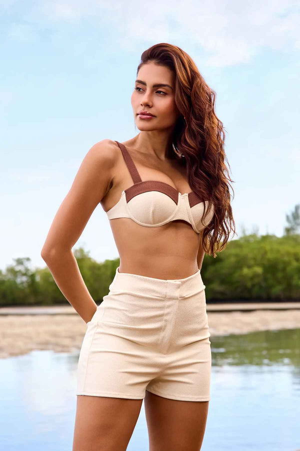 Biquíni Duna Bicolor + Short Breeza Branco